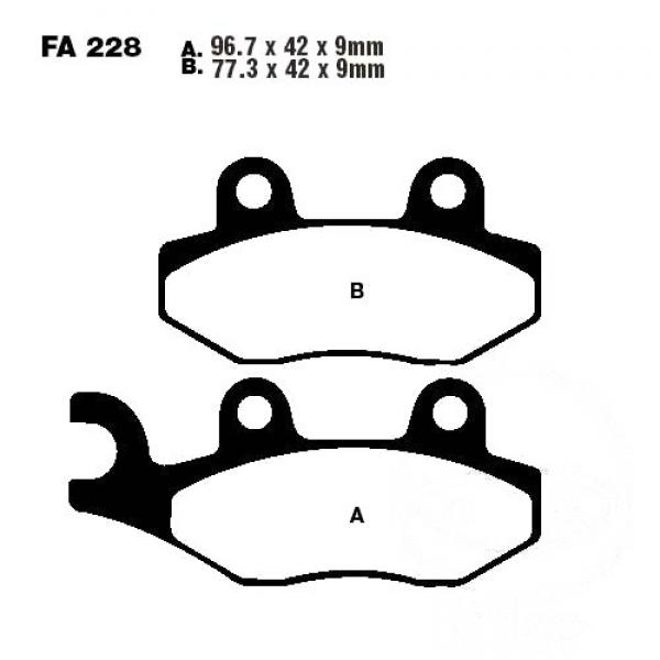 Bremsbelag EBC SFA228HH hinten für Nissin Sattel