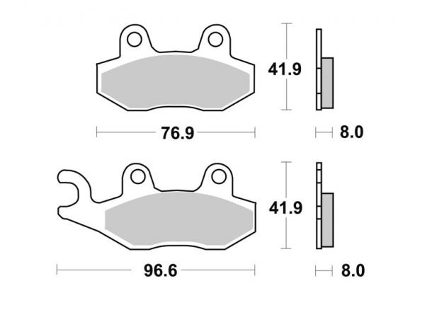 Bremsbelag hinten BRAKING 696CM44 Sintermetall