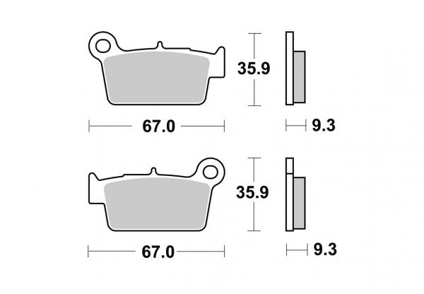 Renn-Bremsbelag hinten BRAKING 890CM46 Sintermetall Race