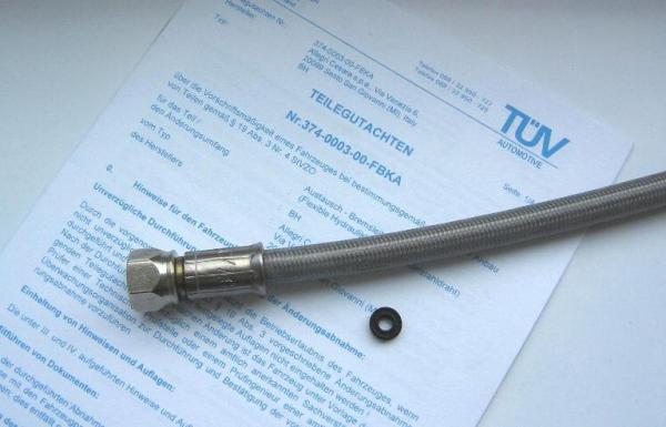 Stahlflex Bremsleitung Farbe transparent 225mm