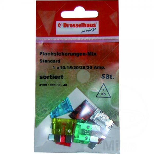 Sicherung Sortiment mini 10A-30A Packung 5 Stück, Flachstecksicherung