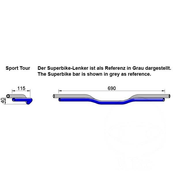 Lenker Stahl chrom 22mm CLUBMAN LSL