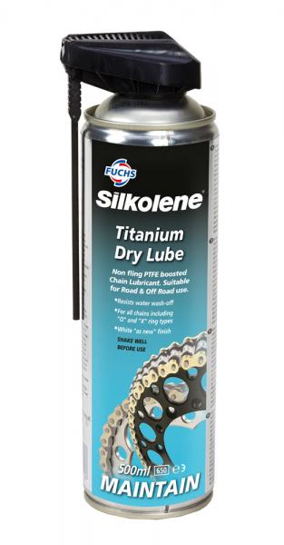 Kettenspray SILKOLENE TITANIUM Dry Lube, Motorrad Kettenfett 500ml Spraydose