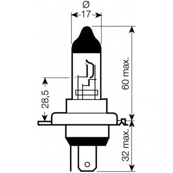 Lampe, Glühbirne H4 24V70/75W CT