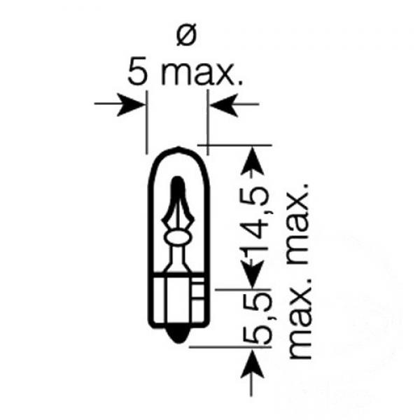 Lampe, Glühbirne 12V1,2W W2X4,6D GLA
