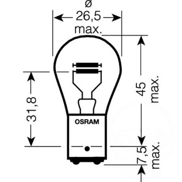 Lampe, Glühbirne 12V21/5W BAY15D