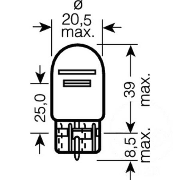 Lampe, Glühbirne 12V21/5W W3X16Q