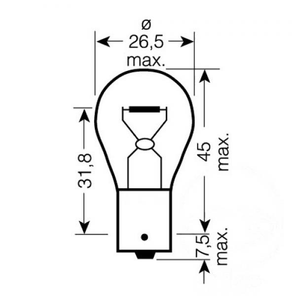 Lampe, Glühbirne 12V21W BA15S 2-Blister