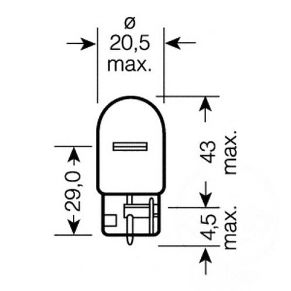 Lampe, Glühbirne 12V21W W3X16D