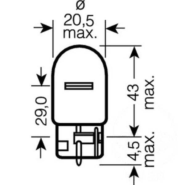 Lampe, Glühbirne 12V21W W3X16D GELB