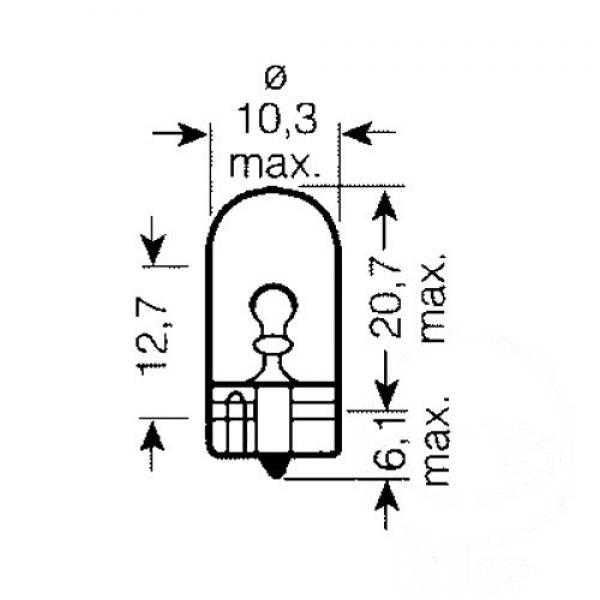 Lampe, Glühbirne 12V3W W2,1X9,5 GLASS