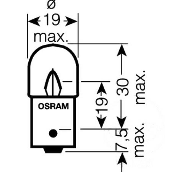 Lampe, Glühbirne 24V10W BA15S 2-Blister