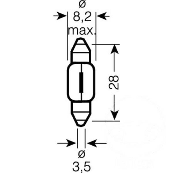 Lampe, Glühbirne 24V3W SV7-8 SOFF