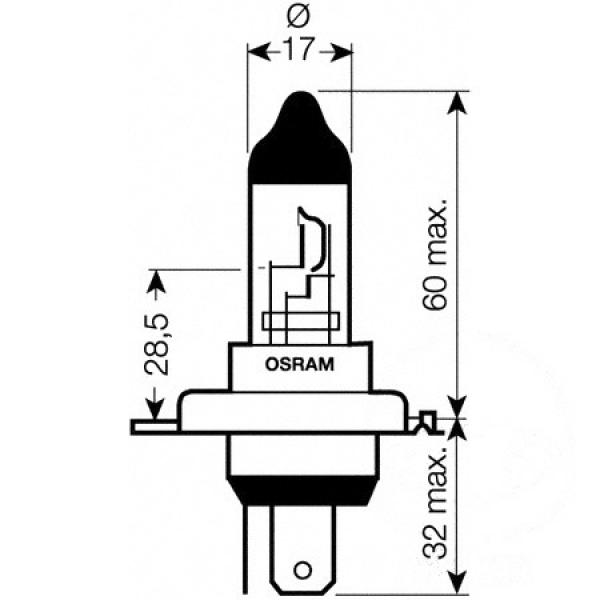 Lampe, Glühbirne H4 12V55W 1-Blister