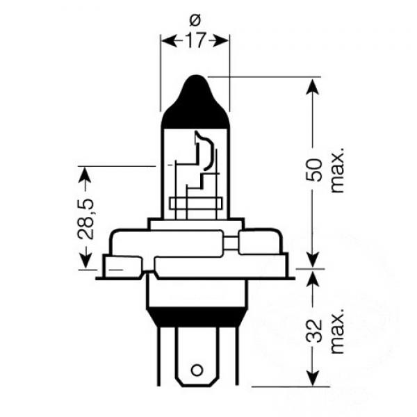 Lampe, Glühbirne R2 12V45/40W