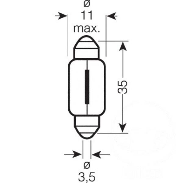 Lampe, Glühbirne 12V5W SV8.5-8, ULTRA LIFE 2BLISTER