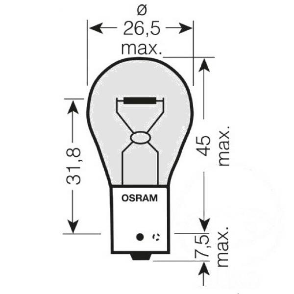 Lampe, Glühbirne 12V21W BAU15S GELB, ULTRA LIFE
