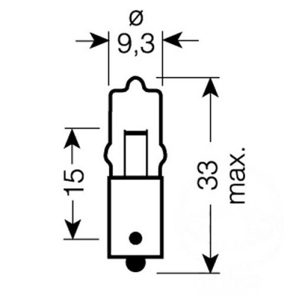 Lampe, Glühbirne 12V10W BA9S, MINIWATT HALOGEN