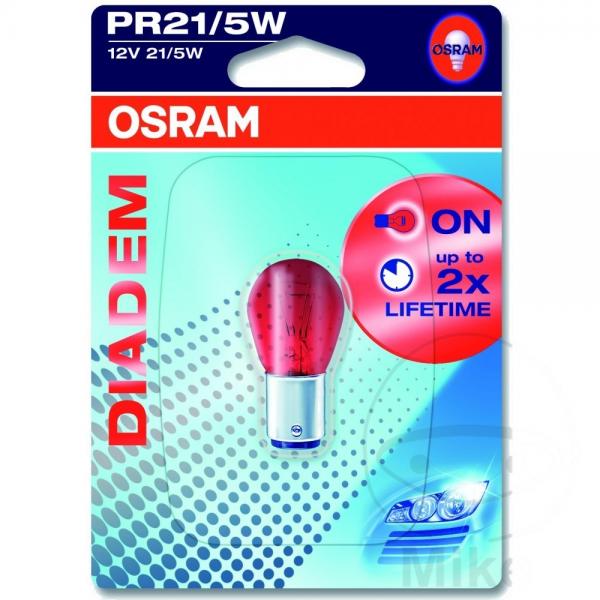 Lampe, Glühbirne 12V21/5W BAW15D 1BL, DIADEM ROT