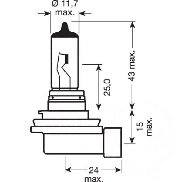 Lampe, Glühbirne H11 12V55W, 1BLISTER