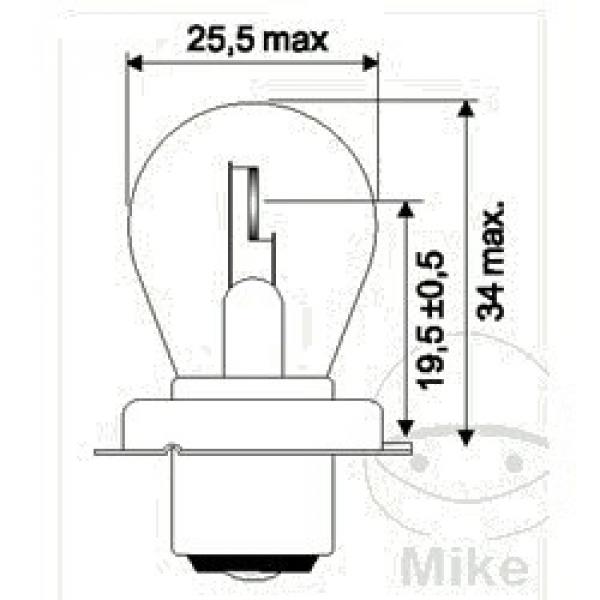 Lampe, Glühbirne 12V15W, P26S