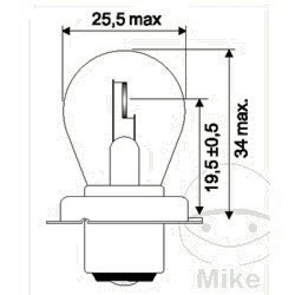 Lampe, Glühbirne 6V15W, P26S