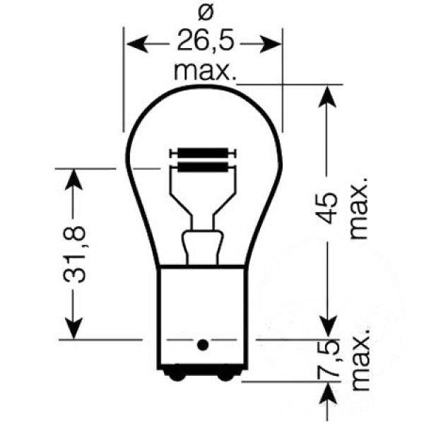 Lampe, Glühbirne 6V21/5W, BAY15D