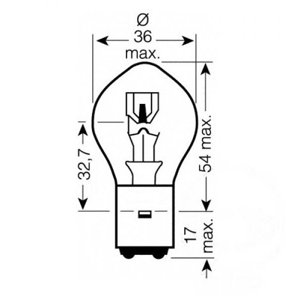 Lampe, Glühbirne 12V35/35W, BA20D