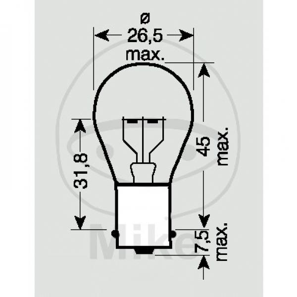 Lampe, Glühbirne 6V21W, BA15S