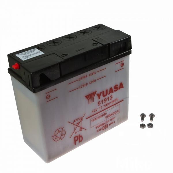 YUASA Batterie 51913, 12 Volt Trocken vorgeladen