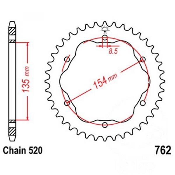Kettenrad Teilung 520 , Zähne 40