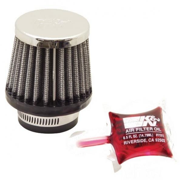 K&N Renn-Luftfilter Uni Rund-Zylinder 35mm Chromkappe RC-0790