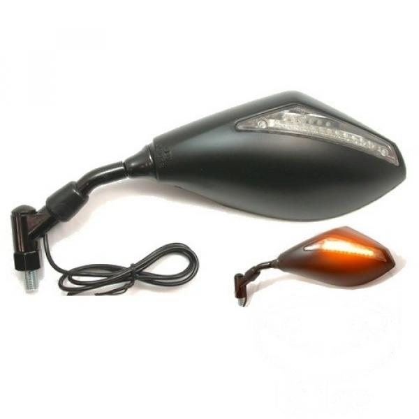 Motorrad universal Spiegel schwarz links und Led-Blinker