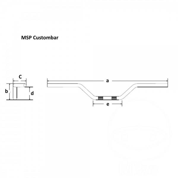 Lenker MSP Custombar stahl schwarz mit Kabelkerbe 1 Zoll