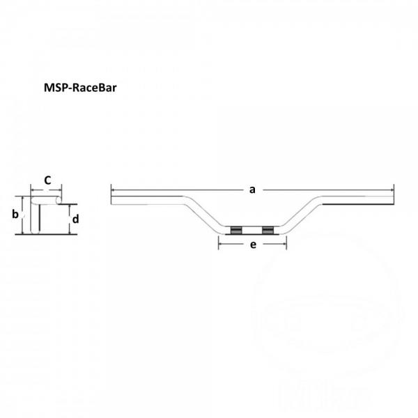 Lenker MSP Racebar stahl schwarz mit Kabelkerbe 1 Zoll