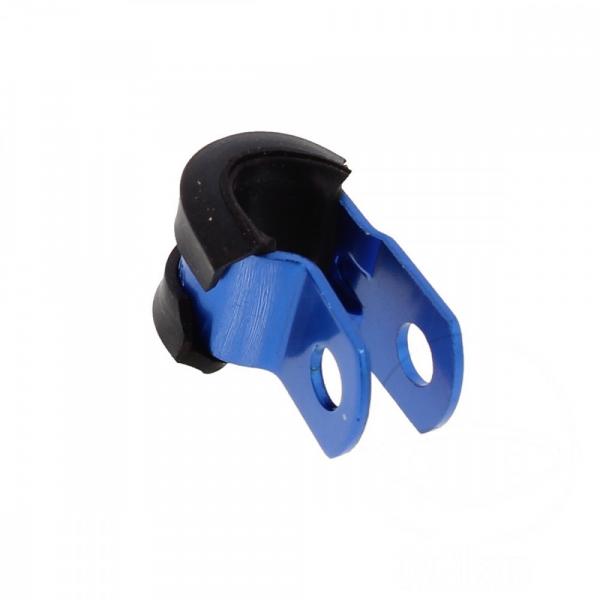 Halter Bremsschlauch 5mm Alu blau