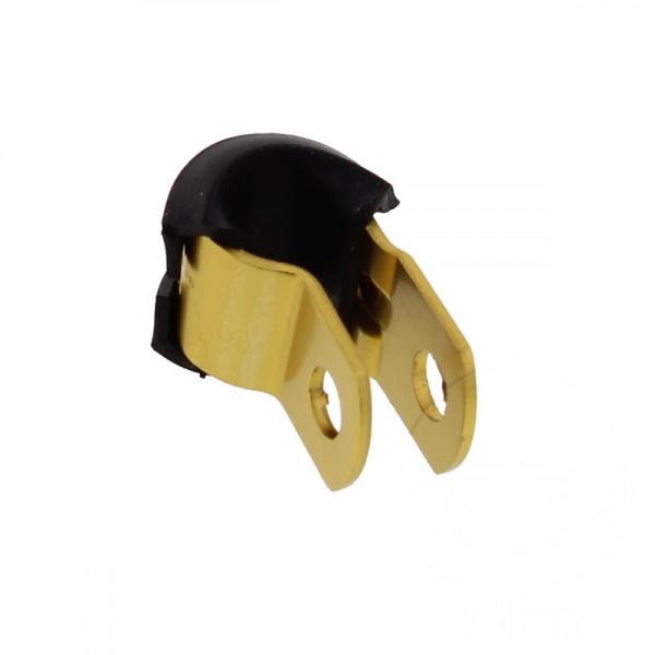 Halter Bremsschlauch 5mm Alu gold