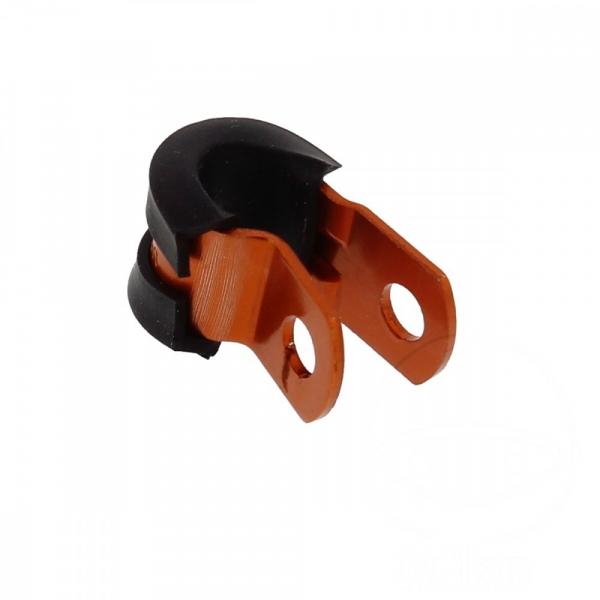 Halter Bremsschlauch 5mm Alu orange