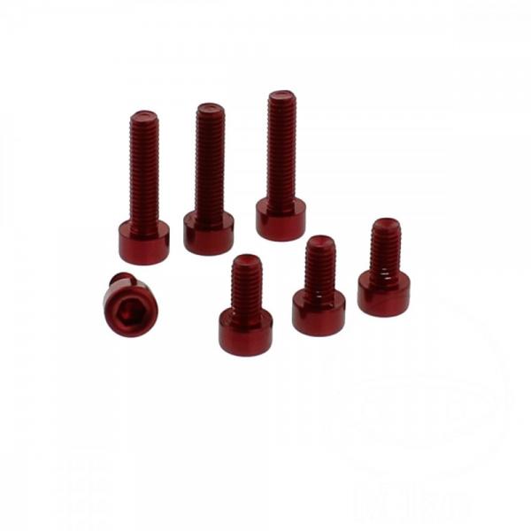 Schraube Tankdeckel Satz Alu rot