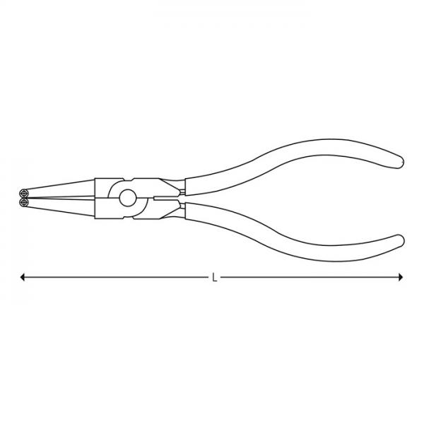 Polar Sicherungsringzange für Innenringe, Gewinkelte Backen, 8-25