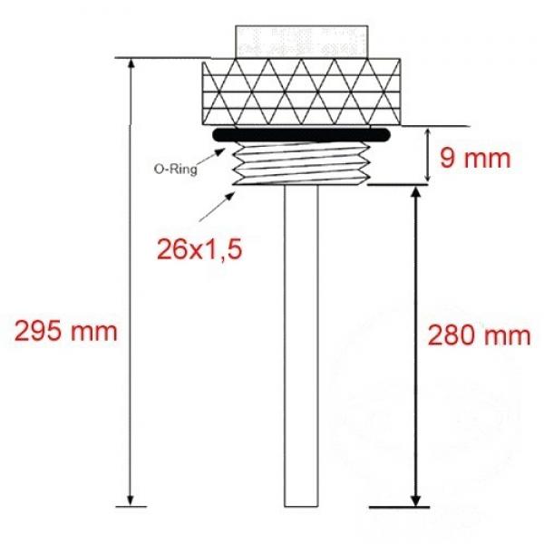 Ölthermometer, Direktmesser,  26x1.5mm