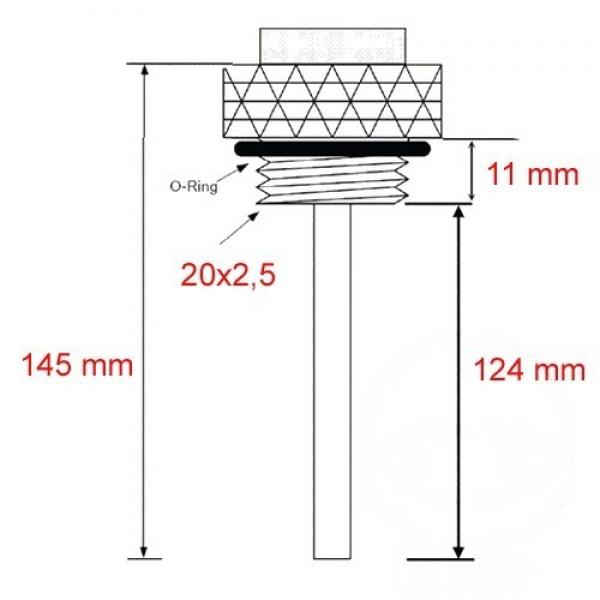 Ölthermometer, Direktmesser, 20x2.5mm