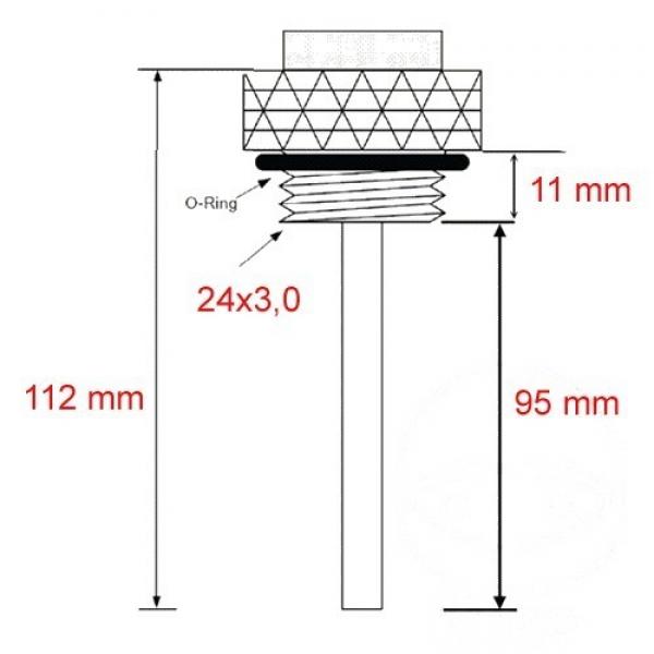 Ölthermometer, Direktmesser, 24x3.0mm