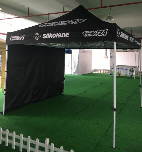 Racing Zelt, Pavillon 3x3m, Scherenzelt schwarz, ohne Seitenwände