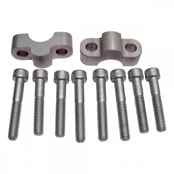Lenker Distanzsatz silber für 22mm Lenker, 15mm Erhöhung