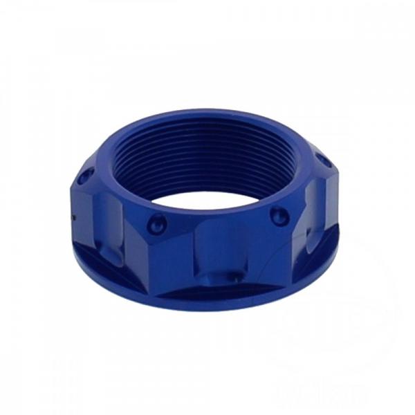 Mutter für Lenkkopf M28x1.00mm Alu blau