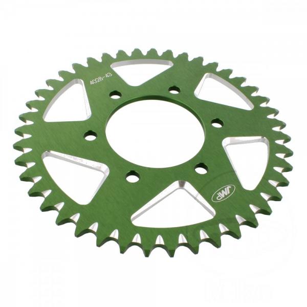 Alu-Kettenrad 43Z Teilung 520 grün Innendurchmesser 080 Lochkreis 104