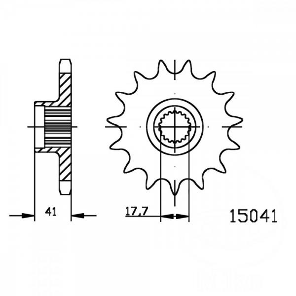 Ritzel 23Z Teilung 428 feinverzahnt Innendurchmesser 17.7/20