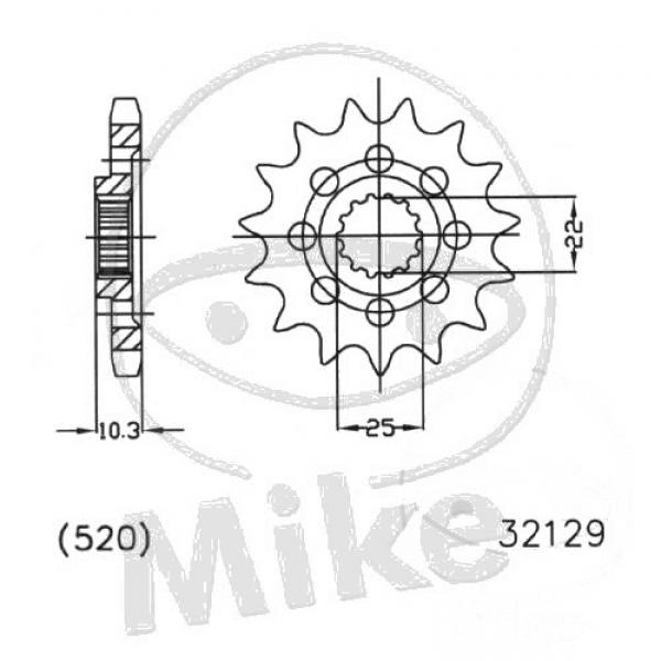 Racing-Ritzel 13Z Teilung 520 feinverzahnt Innendurchmesser 22/25