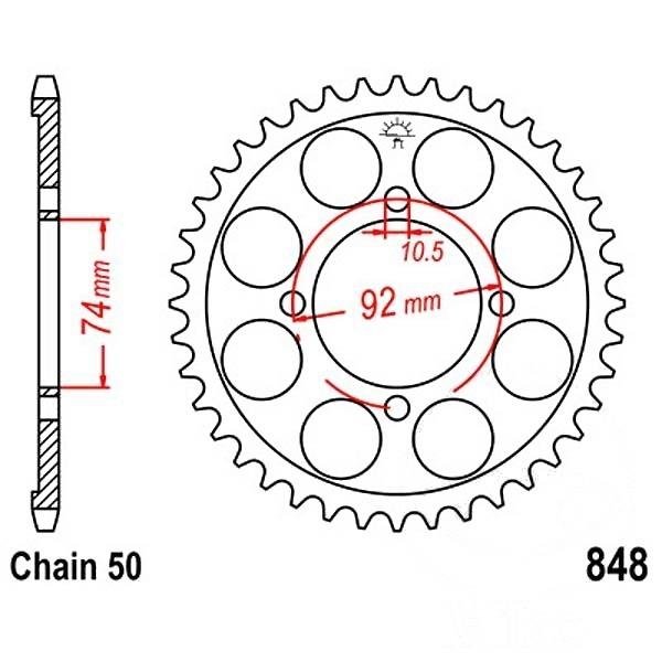 Kettenrad 37Z Teilung 530 Innendurchmesser 074 Lochkreis 092